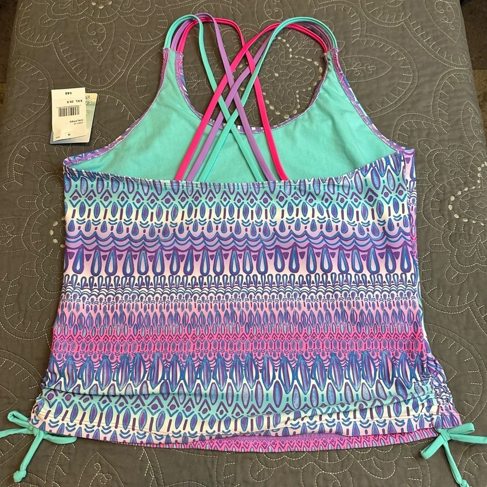 Zeroxposur Girls Calypso Tankini Top NWT Size XXL 20.5